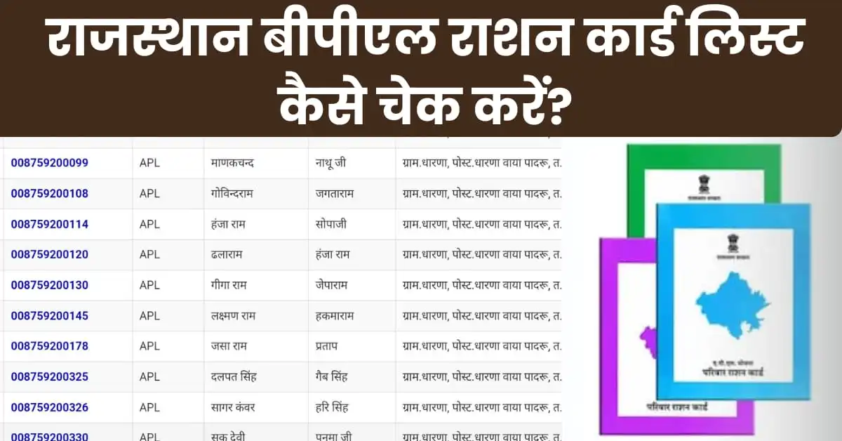 राजस्थान बीपीएल राशन कार्ड लिस्ट कैसे चेक करें